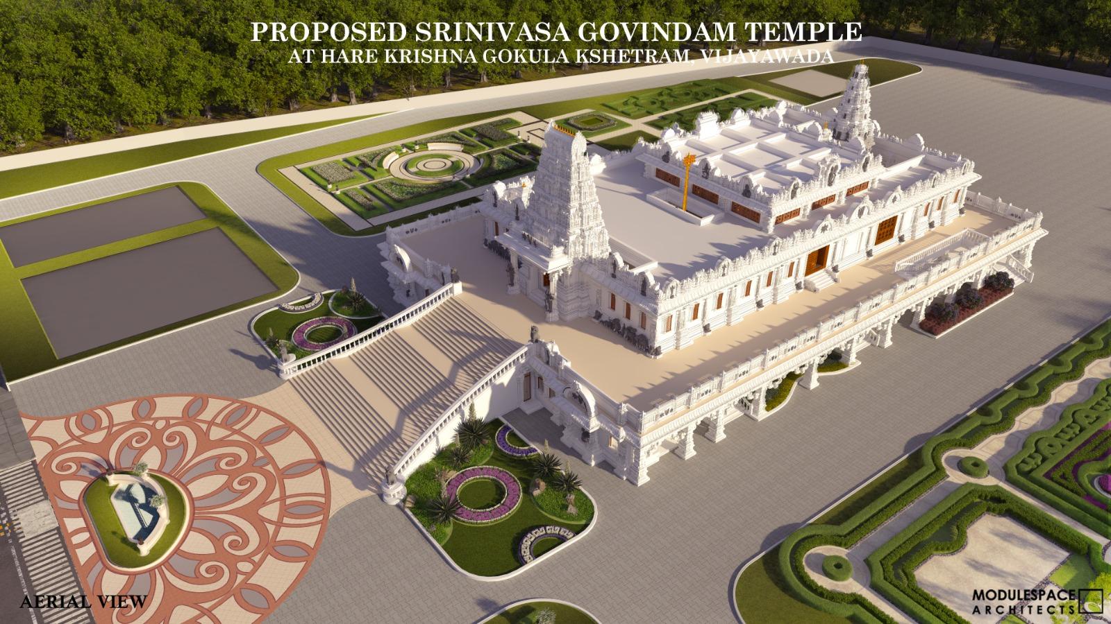Proposed Srinivasa Govindam Temple: Aerial view โ day