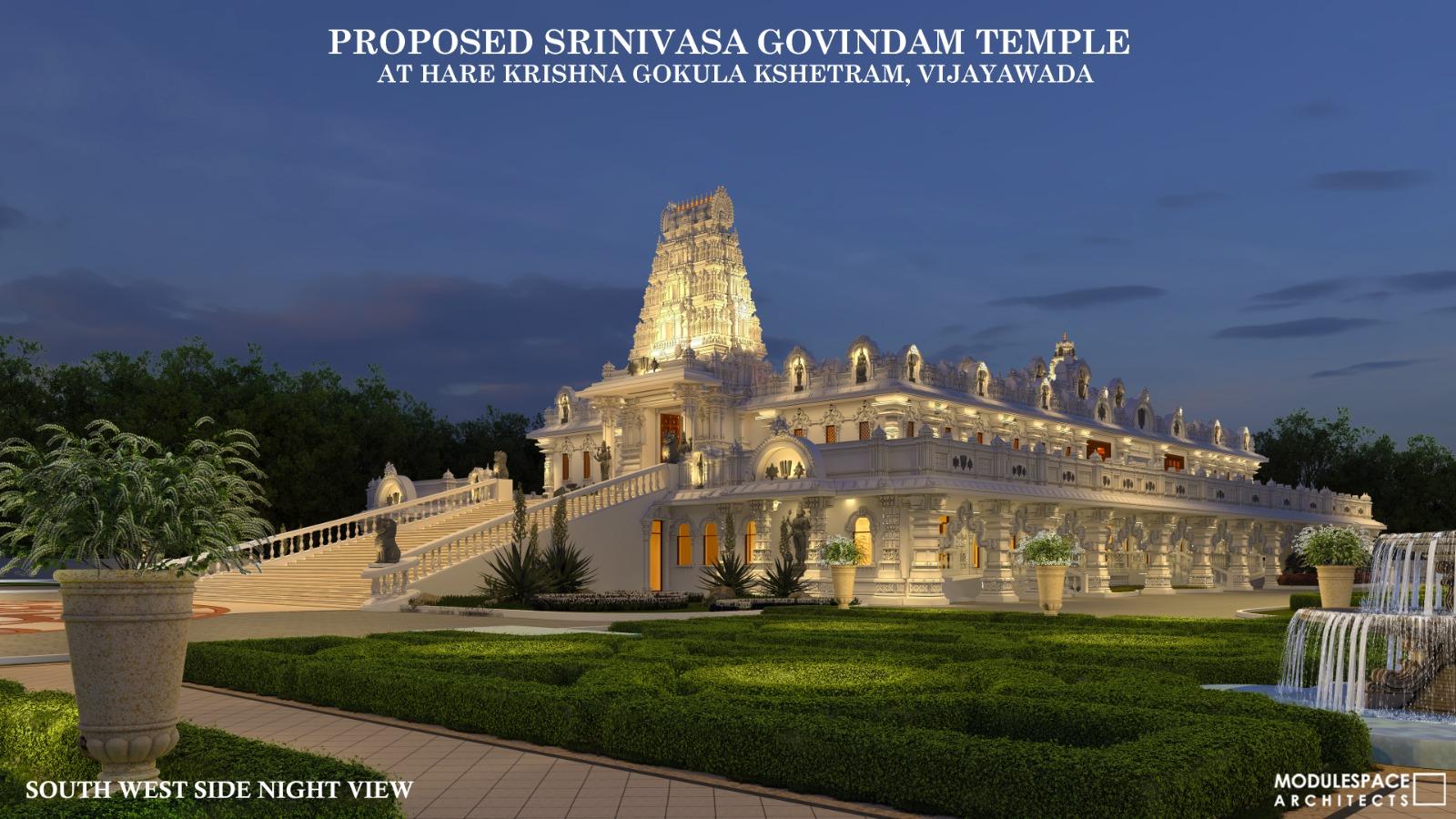 Proposed Srinivasa Govindam Temple: South west side โ night